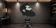 Load image into Gallery viewer, Bearded Man Wall Mural, Barber Shop Wallpaper, Black Male Silhouette Wall Decal, Men’s Grooming Studio Decor, 591mv