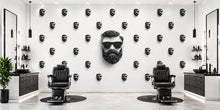 Load image into Gallery viewer, Bearded Man Sunglasses Wall Mural, Barber Shop Wallpaper, Beard Face Pattern Wall Decal, Men’s Grooming Office Decor, 599mv