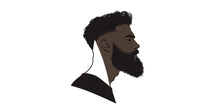Load image into Gallery viewer, Bearded Man Profile Wall Mural, Barber Shop Wallpaper, Black Male Silhouette Wall Decal, Men’s Grooming Office Decor, 604mv