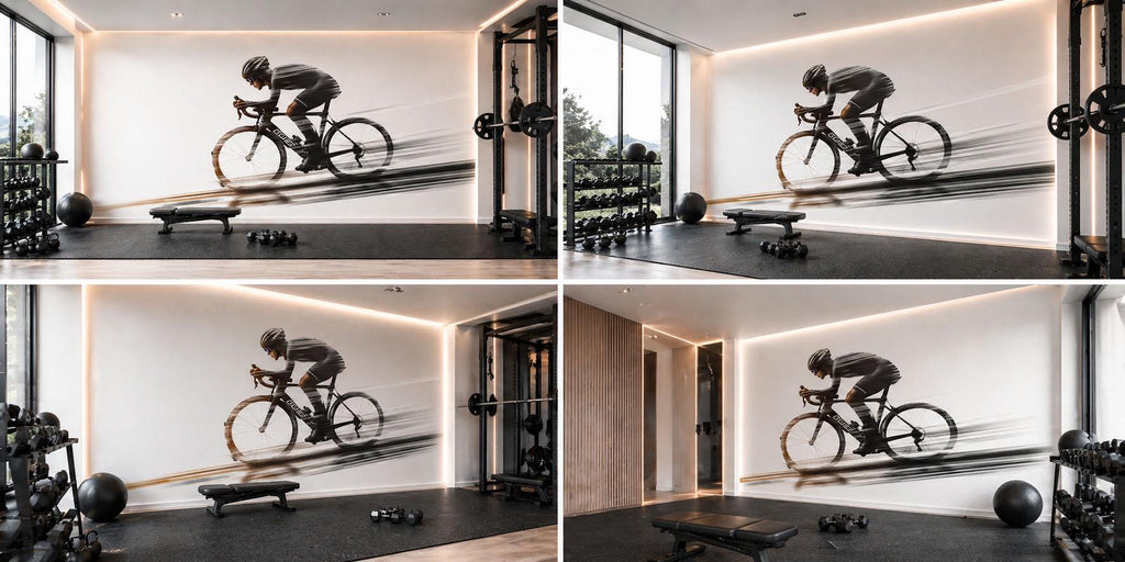 Cyclist Wall Mural, Bike Rider Gym Wallpaper, Cycling Wall Decal, Fitness Studio Decor, Home Gym Workout Art, 612mv
