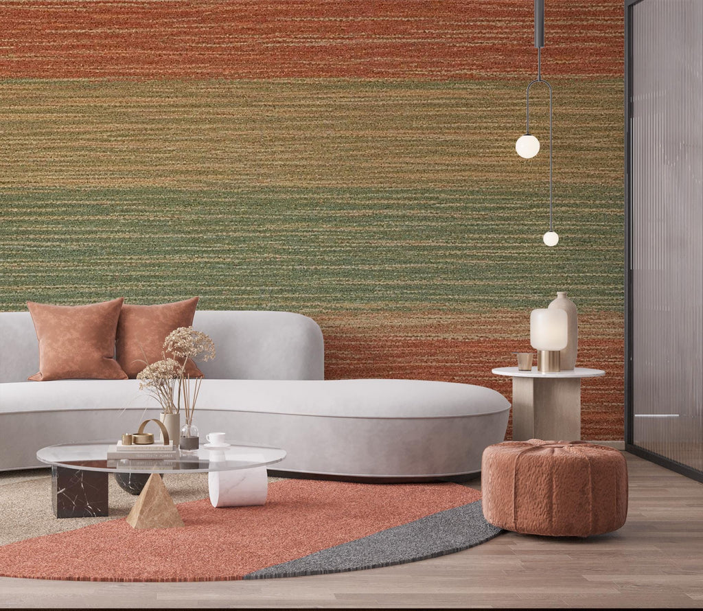 Textured Neutral Wallpaper, Earth Tone Wall Mural, Rustic Linen Look Wallpaper, Abstract Beige Green Wallpaper, Peel and Stick Wallpaper 8LU