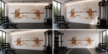 Load image into Gallery viewer, Copper Barbell Wall Mural, Gym Wallpaper, Weightlifting Wall Decal, Home Gym Decor, Fitness Studio Workout Art, 633mv