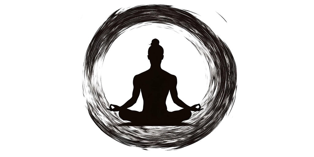 Zen Yoga Wall Mural, Meditation Circle Wallpaper, Black Mandala Wall Decal, Wellness Studio Decor, Spa Room Wall Art, 635mv