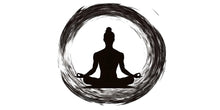 Load image into Gallery viewer, Zen Yoga Wall Mural, Meditation Circle Wallpaper, Black Mandala Wall Decal, Wellness Studio Decor, Spa Room Wall Art, 635mv