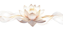 Load image into Gallery viewer, Lotus Flower Wall Mural, Beige Yoga Wallpaper, Zen Wellness Studio Decor, Spa Room Wall Decal, Meditation Art, 637mv