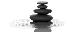 Load image into Gallery viewer, Zen Stones Wall Mural, Black Pebble Wallpaper, Water Ripple Wall Decor, Spa Bedroom Decal, Meditation Room Art, 640mv