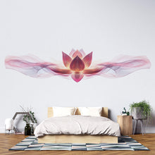 Load image into Gallery viewer, Pink Lotus Wall Mural, Yoga Studio Wallpaper, Zen Wellness Studio Decor, Spa Room Wall Decal, Meditation Wall Art, 650mv