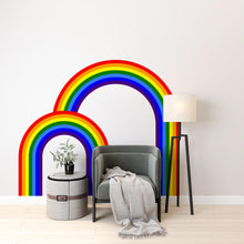 Load image into Gallery viewer, Rainbow Wall Decal for Nursery Overlapping Rainbow Wall Decal for Interior Layered Vinyl Wall Art Modern Design Decor