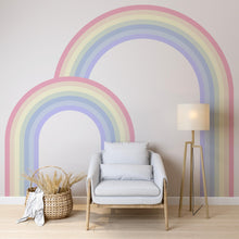Load image into Gallery viewer, Rainbow Wall Decal for Nursery Overlapping Rainbow Wall Decal for Interior Layered Vinyl Wall Art Modern Design Decor