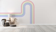 Load image into Gallery viewer, Stripes Wall Decal Side Rainbow Wall Decal for Living Room Left or Right Curve Corner Wall Accent
