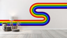Load image into Gallery viewer, Rainbow Wall Decal Abstract Stripes Waves Wall Decal for Interior Artistic Vinyl Wall Art Contemporary Decor