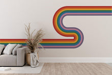 Load image into Gallery viewer, Stripes Waves Wall Vinyl Rainbow Sticker Wavy Rainbow Wall Decal Modern Vinyl Wall Art Colorful Interior Decor