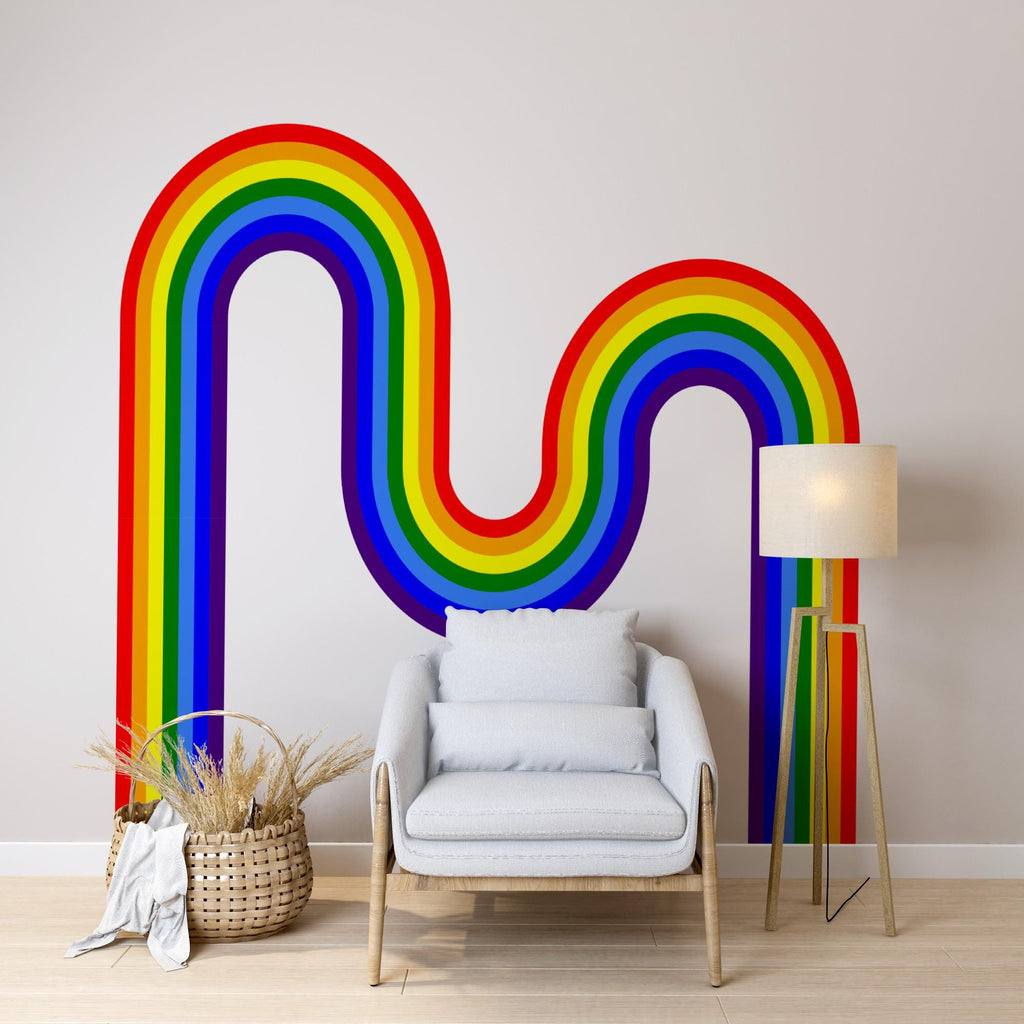 Rainbow Wall Decal for Nursery Corner Rainbow Wall Decal Modern Vinyl Wall Accent Minimal Rainbow Decor