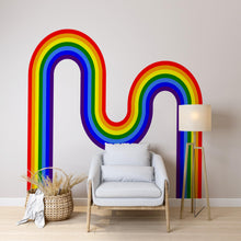 Load image into Gallery viewer, Rainbow Wall Decal for Nursery Corner Rainbow Wall Decal Modern Vinyl Wall Accent Minimal Rainbow Decor