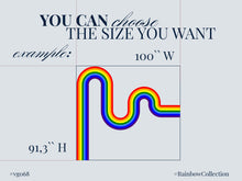 Load image into Gallery viewer, Vinyl Wall Art Corner Curve Rainbow Wall Decal Modern Minimal Art Stripes Waves