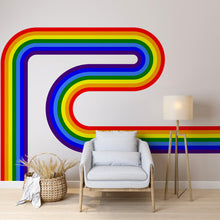 Load image into Gallery viewer, Stripes Wall Decal Rainbow Vinyl Fabric Wall Decal Kids Room Color Options