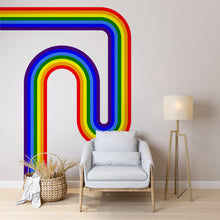 Load image into Gallery viewer, Stripes Wall Decal Rainbow Vinyl Fabric Wall Decal Kids Room Color Options
