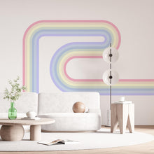 Load image into Gallery viewer, Stripes Wall Decal Rainbow Vinyl Fabric Wall Decal Kids Room Color Options
