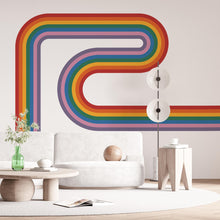 Load image into Gallery viewer, Stripes Wall Decal Rainbow Vinyl Fabric Wall Decal Kids Room Color Options
