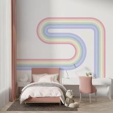 Load image into Gallery viewer, Stripes Wall Decal Rainbow Vinyl Fabric Wall Decal Kids Room Color Options