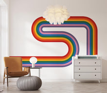 Load image into Gallery viewer, Stripes Wall Decal Rainbow Vinyl Fabric Wall Decal Kids Room Color Options