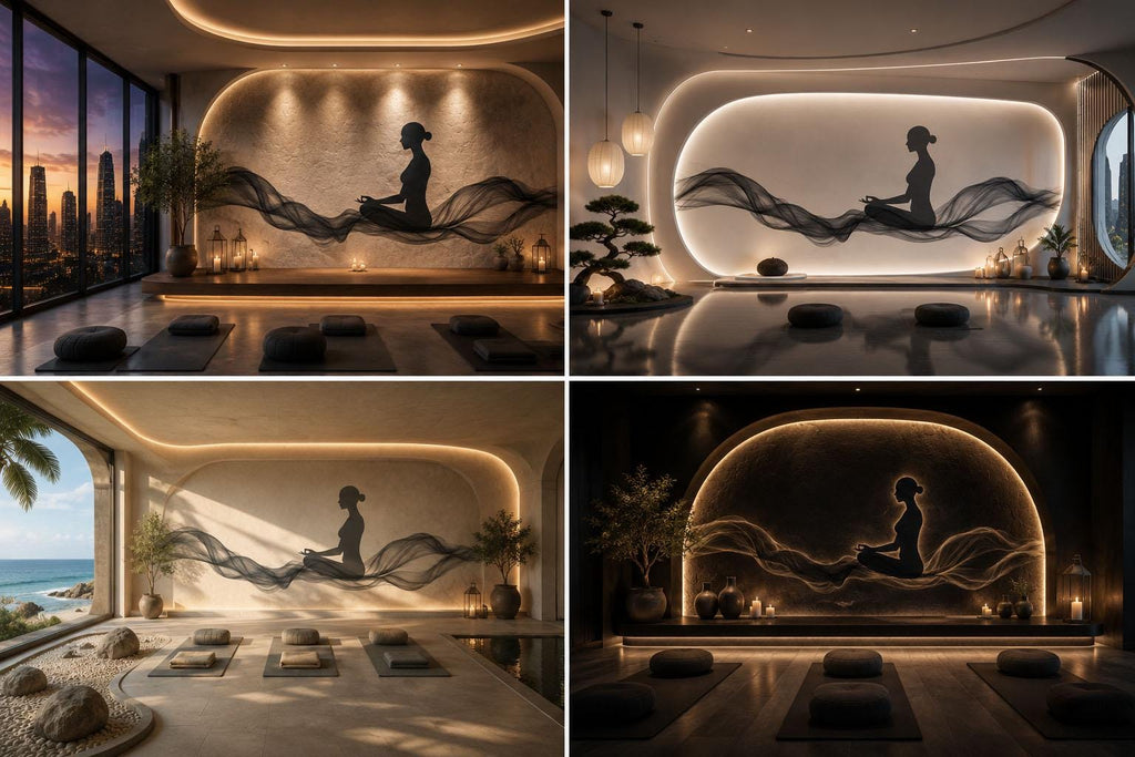 Meditation Woman Wall Decal Yoga Studio Wall Art Zen Wellness Vinyl Sticker Minimalist Spa Decor Modern Meditation Room Mural