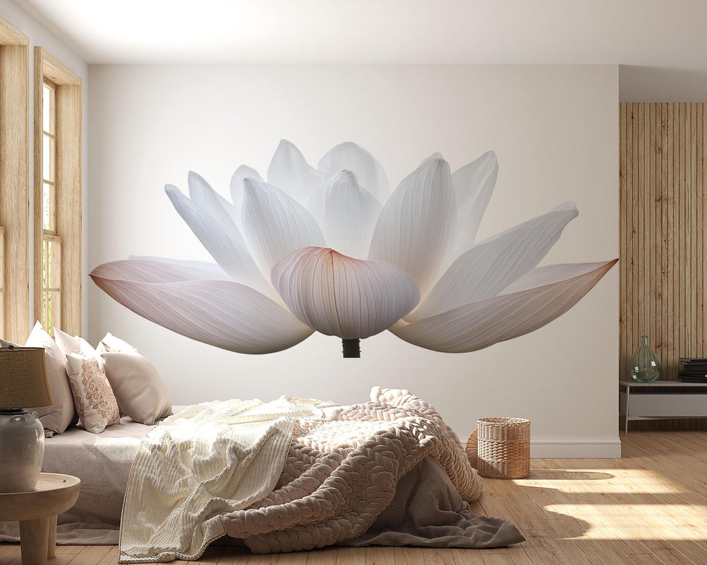 Lotus Flower Wall Decal Yoga Studio Wall Art Zen Wellness Mural Minimalist Spa Decor Meditation Room Vinyl Sticker