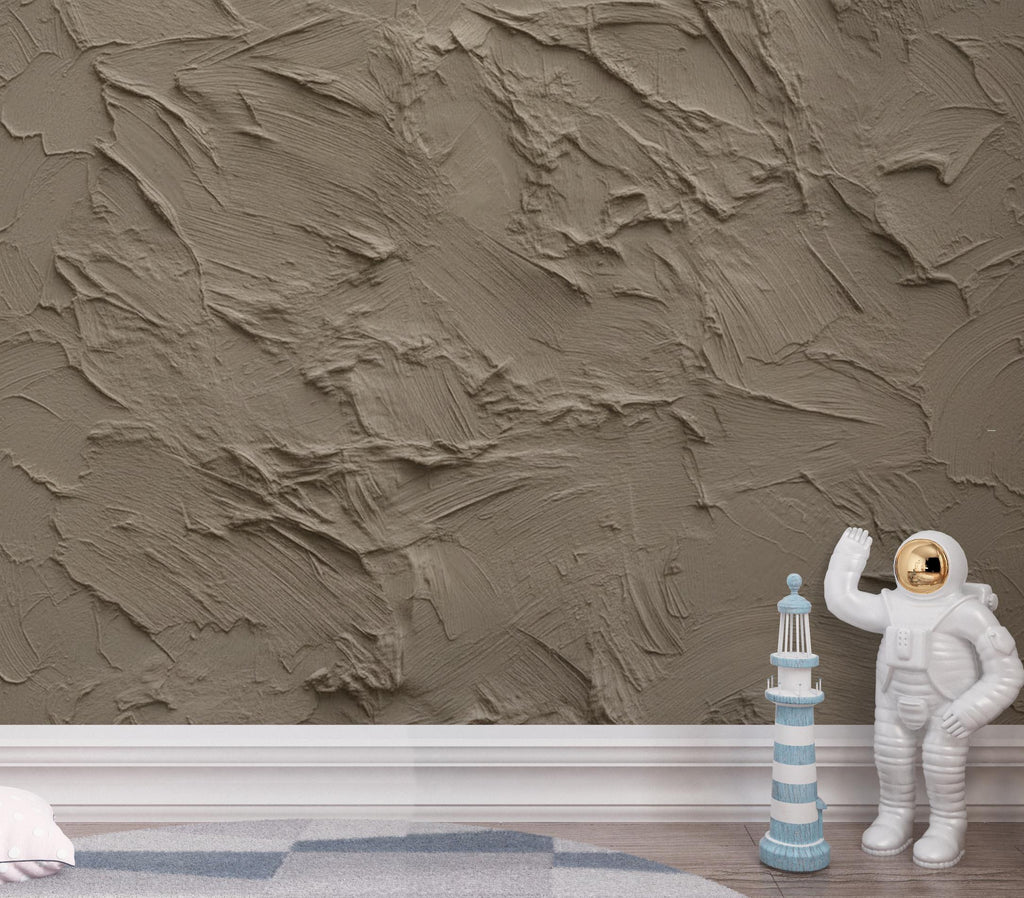 Mushroom Greige Plaster Texture Wallpaper | Warm Earth Tone Abstract Peel and Stick | Rustic Clay Wall Effect | Modern Textured Mural 421DE