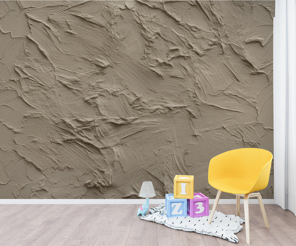 Mushroom Greige Plaster Texture Wallpaper | Warm Earth Tone Abstract Peel and Stick | Rustic Clay Wall Effect | Modern Textured Mural 421DE