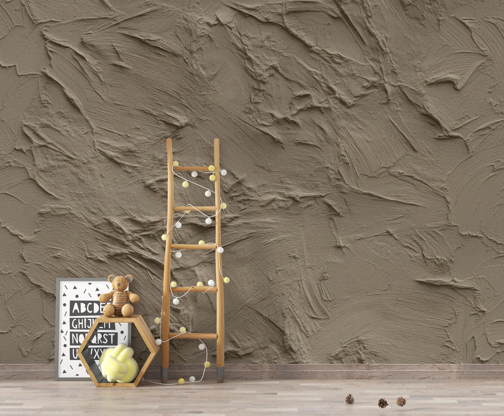 Mushroom Greige Plaster Texture Wallpaper | Warm Earth Tone Abstract Peel and Stick | Rustic Clay Wall Effect | Modern Textured Mural 421DE