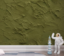 Load image into Gallery viewer, Moss Green Plaster Texture Wallpaper | Warm Earth Tone Abstract Peel and Stick | Rustic Clay Wall Effect | Modern Textured Mural 422DE