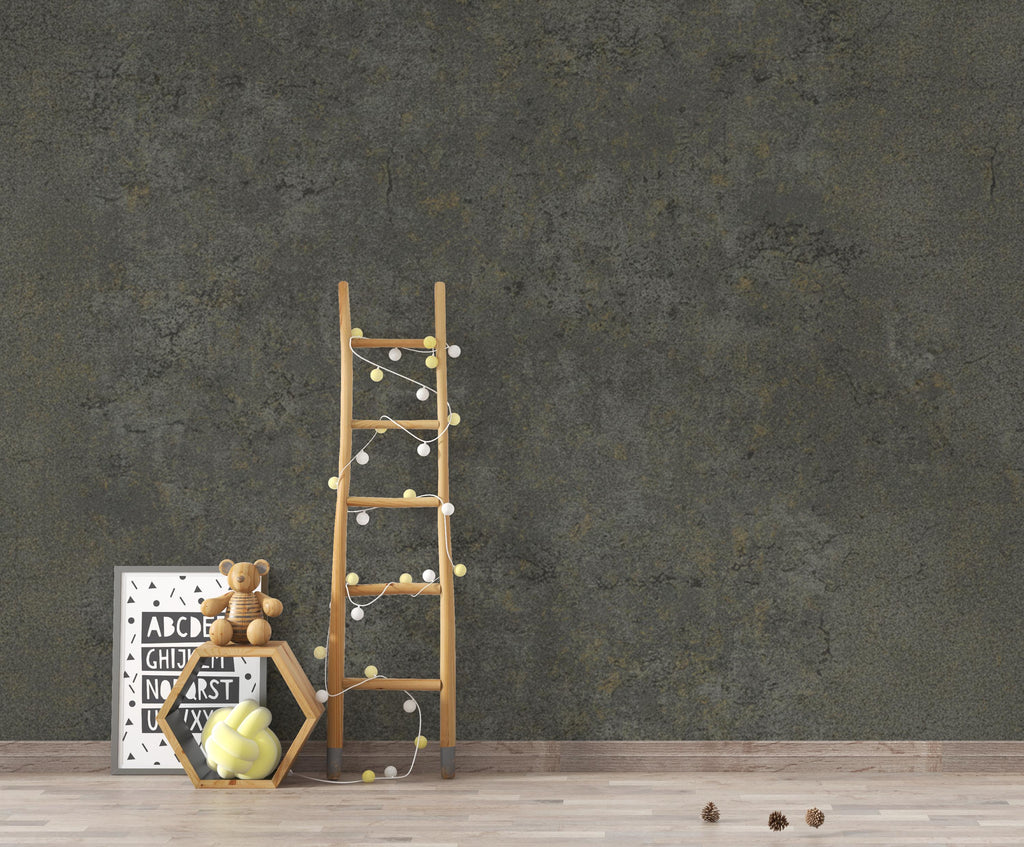 Dark Charcoal Textured Wallpaper | Industrial Concrete Effect Wall Mural | Modern Rustic Peel and Stick Wallpaper Stone Texture Decor 426DE