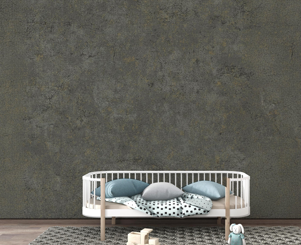 Dark Charcoal Textured Wallpaper | Industrial Concrete Effect Wall Mural | Modern Rustic Peel and Stick Wallpaper Stone Texture Decor 426DE