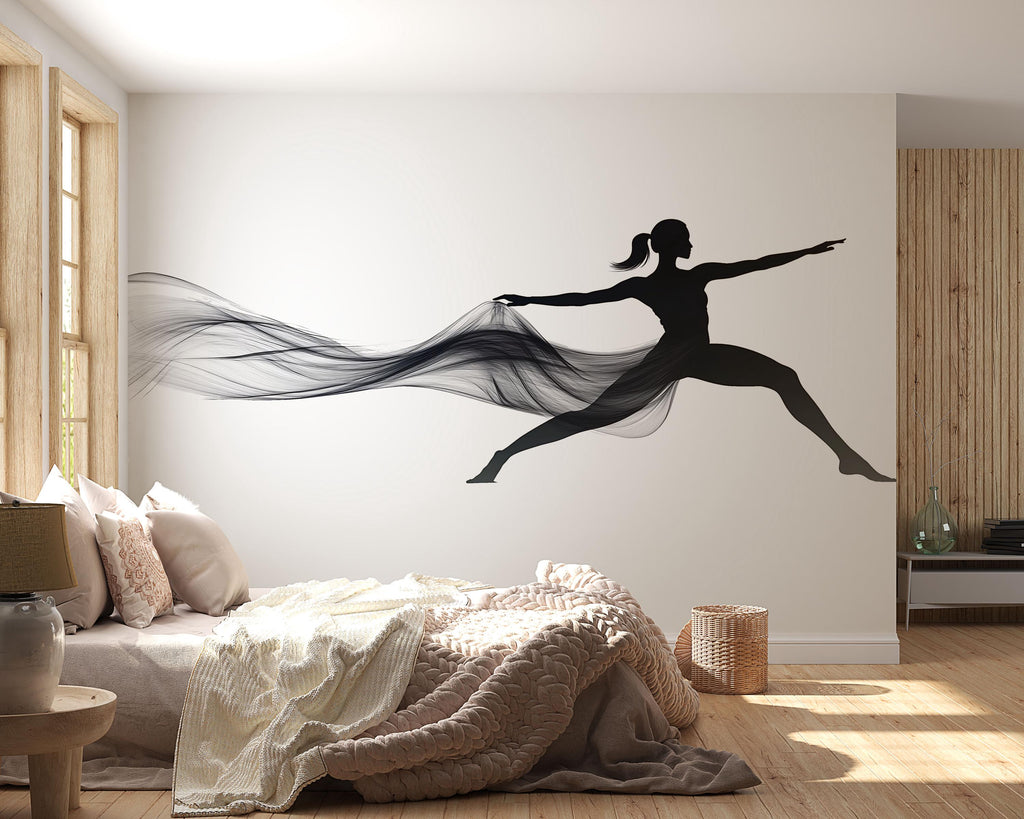 Yoga Pose Wall Decal Modern Fitness Studio Wall Art Meditation Mural Wellness Gym Decor Peel And Stick Vinyl Sticker