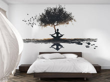 Load image into Gallery viewer, Meditation Tree Wall Decal Zen Yoga Wall Art Nature Wellness Mural Spa Decor Peel And Stick Vinyl Sticker