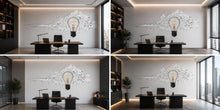 Load image into Gallery viewer, Modern Light Bulb Wall Decal Office Wall Art Creative Workspace Sticker Innovation Tech Peel And Stick Vinyl Business Decor