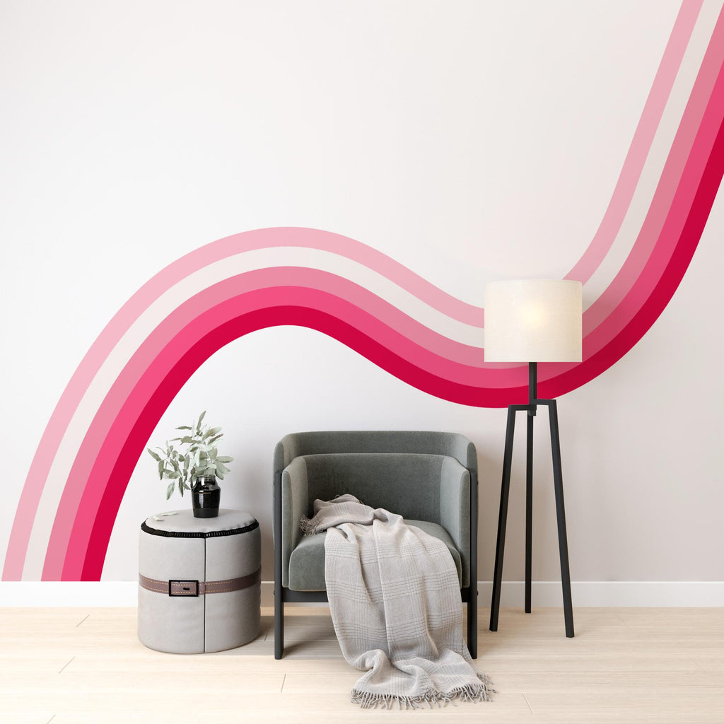 Stripes Rainbow Vinyl Wall Decal Printed Vinyl Bedroom Color Options Availlable Family Custom Wall Decal Orange