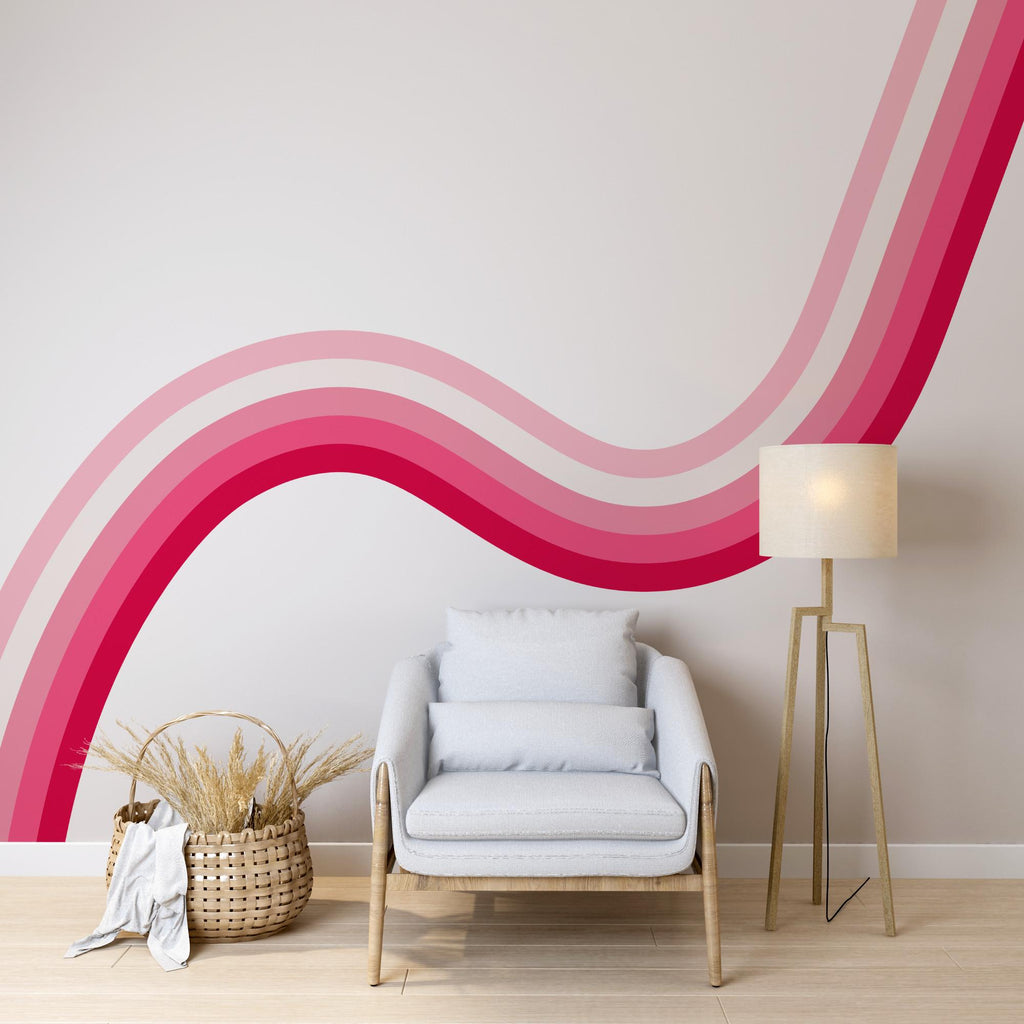 Stripes Rainbow Vinyl Wall Decal Printed Vinyl Bedroom Color Options Availlable Family Custom Wall Decal Orange