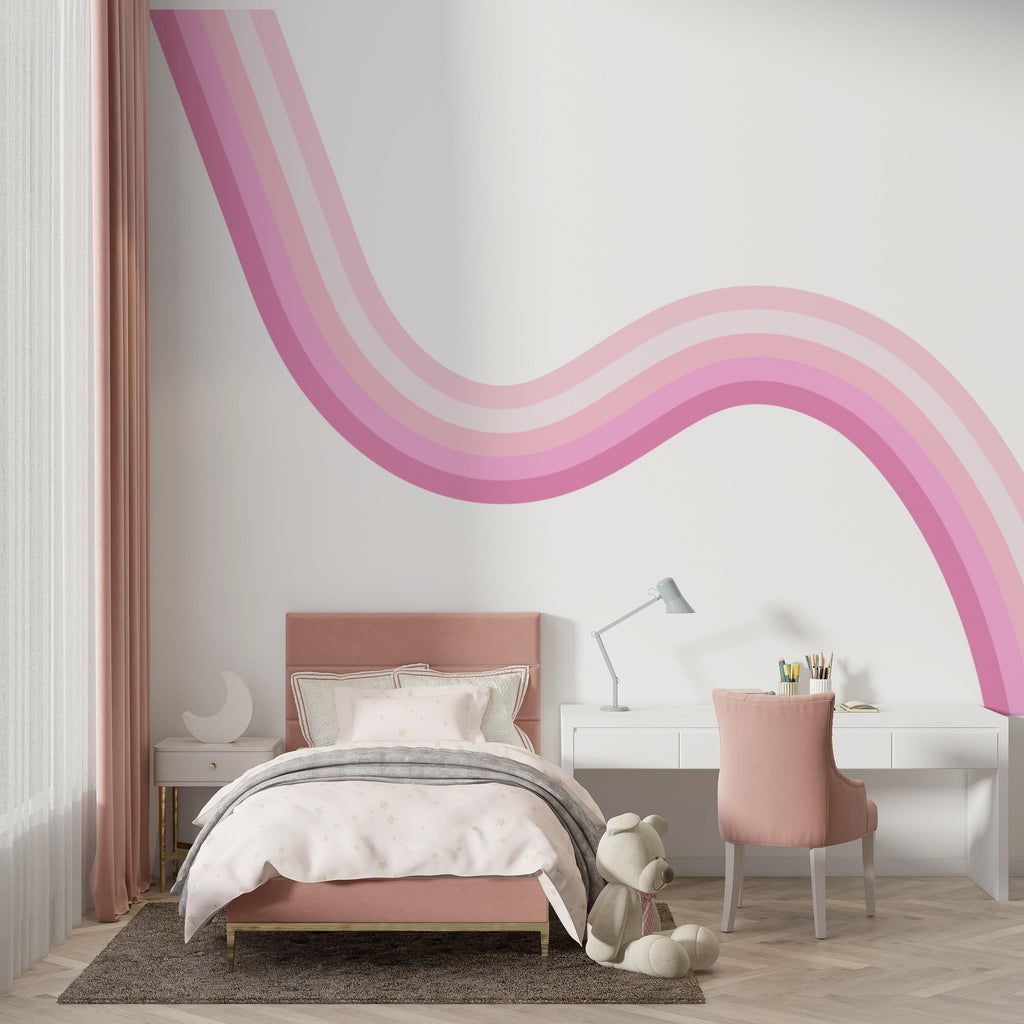 Stripes Rainbow Vinyl Wall Decal Printed Vinyl Bedroom Color Options Availlable Family Custom Wall Decal Orange