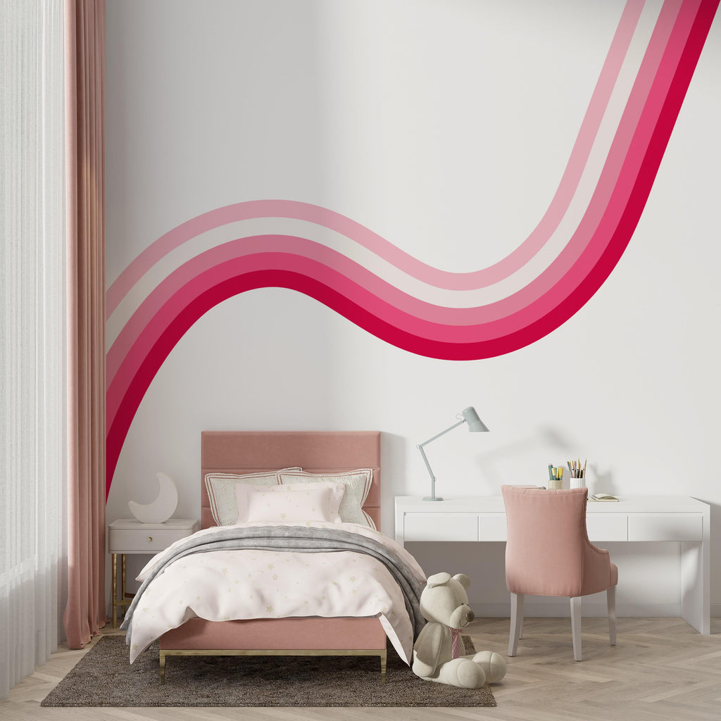 Stripes Rainbow Vinyl Wall Decal Printed Vinyl Bedroom Color Options Availlable Family Custom Wall Decal Orange
