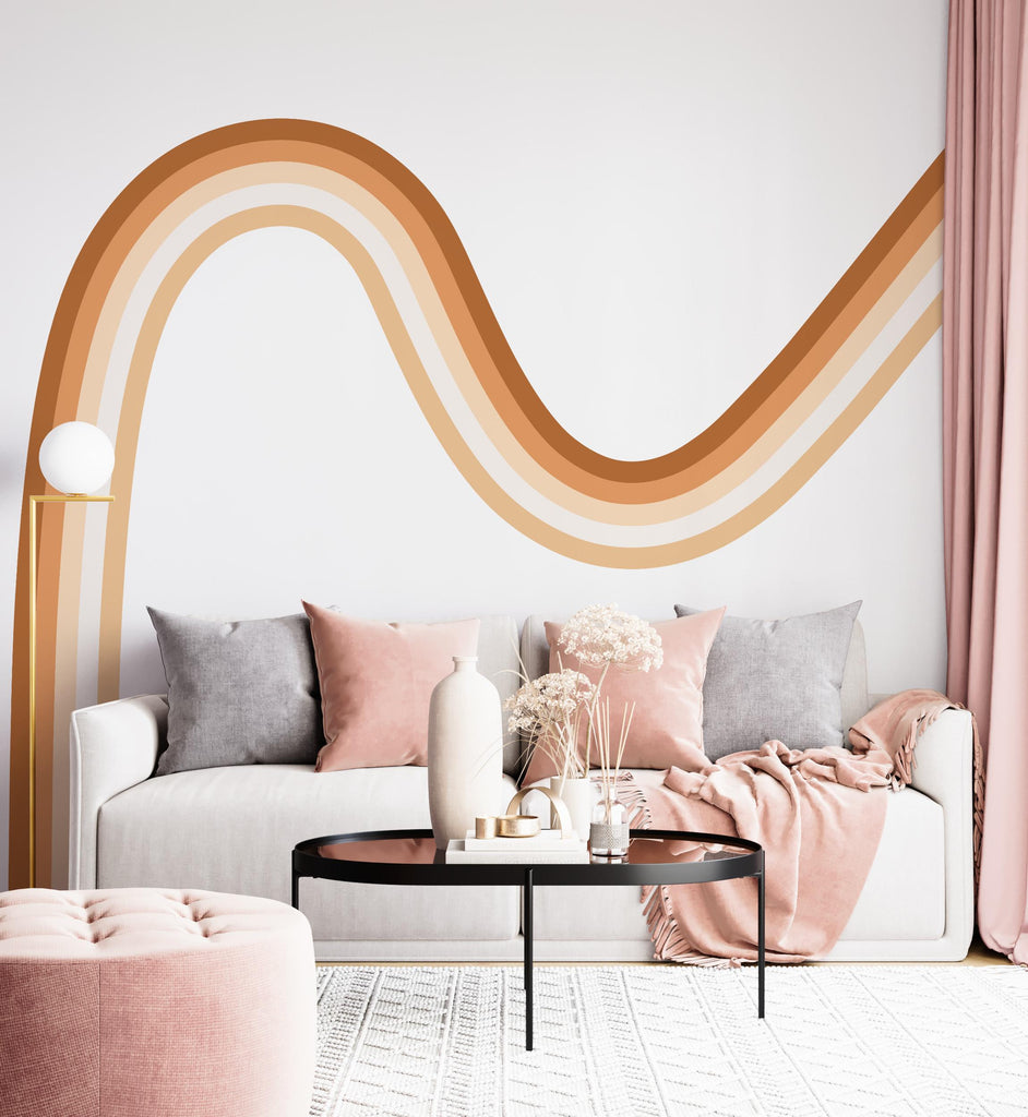 Rainbow Stripes Large Wall Decal Wall Art Decal Nursery Kids Decor Wall Decor Pink
