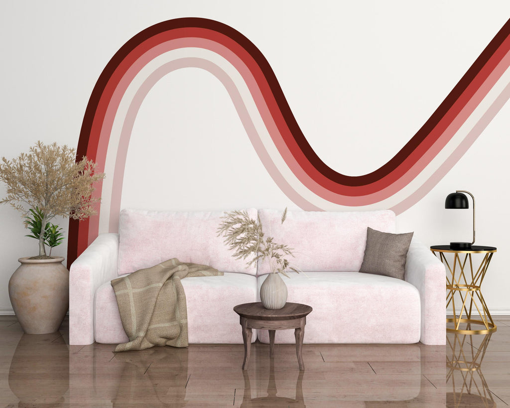 Rainbow Stripes Large Wall Decal Wall Art Decal Nursery Kids Decor Wall Decor Pink
