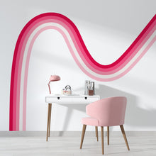 Load image into Gallery viewer, Rainbow Stripes Large Wall Decal Wall Art Decal Nursery Kids Decor Wall Decor Pink