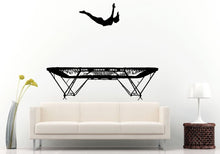 Load image into Gallery viewer, Aerobics Rhythmic Gymnastics Gymnast Girls Females Silhouette Jumping On A Trampoline Wall Decal Vinyl Sticker Mural Room Decor L790