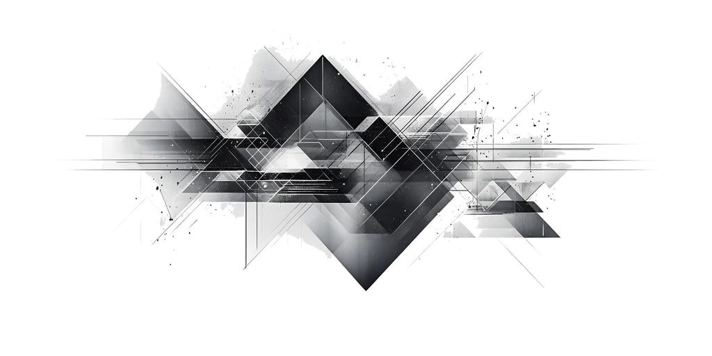 Abstract Geometric Wall Decal Modern Office Wall Art Black And White Corporate Wall Mural Peel And Stick Business Decor