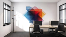 Load image into Gallery viewer, Colorful Geometric Wall Decal Modern Office Wall Art Abstract Business Wall Mural Peel And Stick Corporate Decor