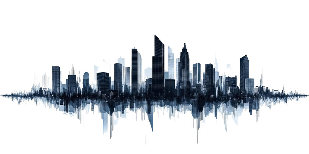 Modern City Skyline Wall Decal Office Wall Art Urban Business Wall Mural Peel And Stick Corporate Decor Sticker