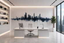 Load image into Gallery viewer, Abstract City Skyline Wall Decal Modern Office Wall Art Urban Business Wall Mural Peel And Stick Corporate Decor