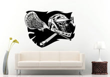 Load image into Gallery viewer, Lacrosse Sports Game Athlete Game Helmet With Skull Head Inside Wall Decal Vinyl Sticker Mural Room Decor L802