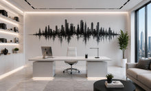 Load image into Gallery viewer, Black And White City Skyline Wall Decal Modern Office Wall Art Urban Business Wall Mural Peel And Stick Decor